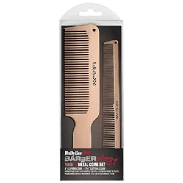 Babyliss Pro BaBylissPRO Barberoloģijas ķemmes komplekts — RoseFX metāls unisex 2 daļ. ķemmei