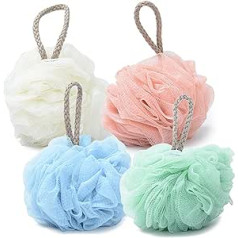 Streeherjjkea1 Body Bath Sponge Shower Soft Sponge Shower Bath Shower Sponge Exfoliating Wash Sponge Suitable for Men and Women Shower to Exfoliate and Soothe the Skin for Back Scrubber Pack of 4 in 4 Colours