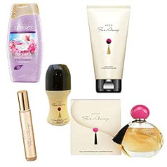 Avon Far Away Perfume Set 5-Piece Eau de Parfum Spray/Shower Gel/Body Lotion/Deodorant Roller/Mini Fragrance Roller