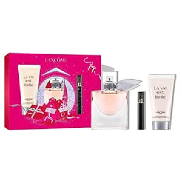 Lancome La Vie est Belle dāvanu komplekts 30 ml EDP + 50 ml BL + 2 ml Hypnose 01 Noir skropstu tuša