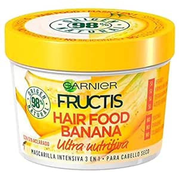 Garnier Fructis Hair Food 3 containers of 390 ml - Total: 1170 ml - Banana