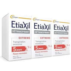 Etiaxil - Detperspirants - Pārmērīgas svīšanas ārstēšana - Paduses - Normālai ādai - Roll-on - 15ml - Iepakojumā 3