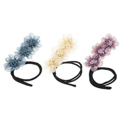 Minkissy Pack of 3 Meatball Hair Bun Maker Easy Hair Bun Maker Matu Donut Curling Lazy Hair Curler Bun Wrap Flower Bun Maker Bun Maker Plāniem matiem Aušanas Galvassegas Metāla mati