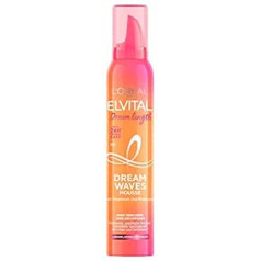 L'oréal Paris Elvital putas cirtām un viļņiem, barojošas matu putas gariem, viļņainiem matiem, 24 stundu aromāts, ar vitamīniem un rīcineļļu, Dream Waves putas, 1 x 200 ml