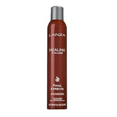 L'anza Healing Volume End Effects matu laka ar spēcīgu noturību (350 ml), piešķir spīdumu, apjomu un blīvumu smalkiem un taisniem matiem, bagāta ar bambusa veidojošo kompleksu un keratīnu, apjoma palielināšanas aerosols