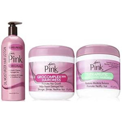 Generic Увлажняющий лосьон для волос Lusters's Pink Oil, Gro Complex 3000 Hairdresser & Therapeutic Conditioning Hairdresser (набор из 3 шт.)