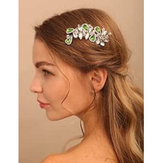 Deniferymakeup Kāzu matu ķemme Rhinestone Drop Hair Comb Kāzu rotaslietas Kristāla dāvana viņas ballītes galvas rota (zila)