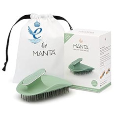 Manta Hair Brush without Pulling, Scalp Massage Brush, Promotes Healthy Hair Growth and Blood Circulation, Detangling Brush, for Curly and Straight Hair, Shampoo Brush, Scalp Brush, Green