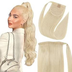 Fshine Clip-In Ponytail Blonde matu pieaudzēšana, 30 cm, Remy, 70 g, 1 gabals, taisni, īsti mati, īsiem matiem