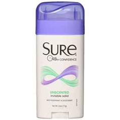 (2 Pack) Sure Invisible Solid Anti-Perspirant & Deodorant, Unscented, 2.6 oz. ea. by Sure