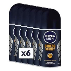 Nivea Stress Protect vīriešu rullējamais dezodoranta iepakojums 6 x 50 ml