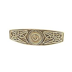 Glamour Girlz sieviešu tumšā sudraba zelta vikingu ķeltu mezgls Sun Barrette matu sprādze (zelta tonis)