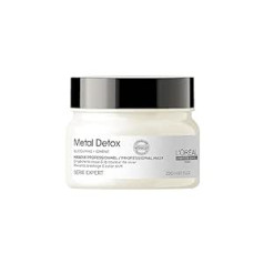 L'oréal Professionnel Metal Detox matu maska, aizsargā krāsotus matus no bojājumiem, gludiem, spēcīgiem un spīdīgiem matiem, bagātīga un krēmīga tekstūra, Expert sērija, 250 ml