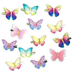 Mesmeriser Realistic Butterfly Clips 10 Pack 5 dažādas matētas krāsas matu sprādzes meitenēm, jauki pīles slaidi kastītē ērtai uzglabāšanai