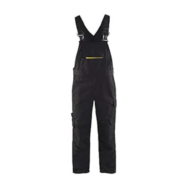 D108 Dungarees ar Stretch Black/Yellow