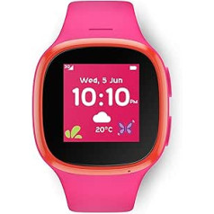 Vodafone V-Kids Watch with TCLMOVE GPS Kids Smart Watch with GPS Tracker, SOS Alarm Button and Voice Message Function, V-SIM Included - Pink