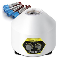 CGOLDENWALL Laboratory centrifuge with 6 x 20 ml centrifuge tube & transparent lid, 4000 rpm max. speed, 0-60 min timer, 1790 xg max. RZK suitable for 5/7/10/15 ml vacutainer tubes