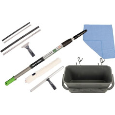 Axis Line Set 1.25 m Telescopic Window Cleaner with 25/35 cm Squeegee, Accessories, Bucket, Suitable Telescopic Rods, Window Cleaning