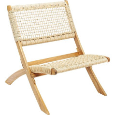 Kare Copacabana Design Folding Chair Rattan Brown Armchair with Folding Function Modern Rattan Wicker Outdoor Folding Chair (H x W x D) 72.5 x 78 x 60 cm