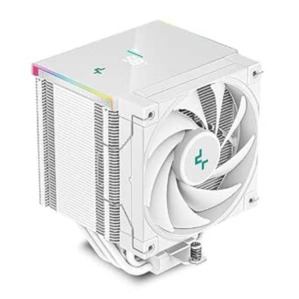 DeepCool AK500 Digital WH CPU gaisa dzesētājs 240 W TDP 5 vara siltumcaurules viena torņa CPU dzesētājs ar statusa displeju un ARGB LED joslu 120 mm FDB ventilatoru LGA1700/1200/1151/1150/1155/AM5/AM4