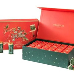 VAHDAM New Year’s Gift Set 2024 (500 g), 24 Loose Teas, Luxury Gift Set, Loose Tea Tasting Set, New Year’s Gift for Women and Men