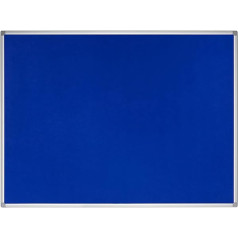 Bi-Office Earth — Umweltfreundliche Pinnwand, Blaue Filzoberfläche un Aluminiumrahmen — 120 x 90 cm