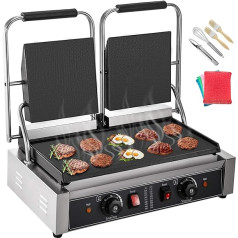 TEmkin Kommerzieller Panini-Grill, 220 V, elektrischer Sandwich-Grill, 3600 W, Sandwich-Presse, Toaster, Doppelköpfe, Panini-Grill, Presse, Toaster, Sandwich, kommerzielle Maschine für di