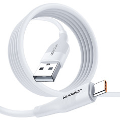 Кабель USB - USB-C для быстрой зарядки и передачи данных, 6А, 1м, белый