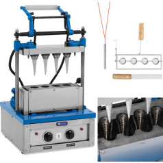 Vafeļu cepšanas iekārta vafeļu konusu cepšanai saldējumam 100-120 vafeles stundā 47x112 mm