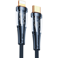 USB-C kabelis ar viedo slēdzi - iPhone Lightning 1.2m - melns