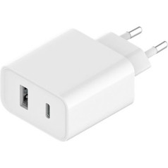 Xiaomi Travel Charger Combo USB / USB-C 33W PD ātrais lādētājs, balts