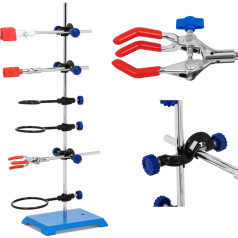 Statīvs, laboratorijas stends ar piederumiem 3 gredzeni 3 turētāji