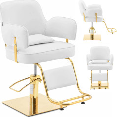 Кресло парикмахерское косметическое Physa OSSETT с подставкой для ног - белый с золотом