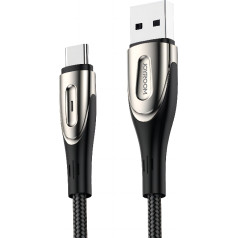 Ātrās uzlādes kabelis USB-A - USB-C Sharp Series 2m melns