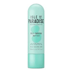 Isle Of Paradise Paradīzes salas pašiedeguma sviests (200 ml) pakāpenisks pašiedeguma sviests, kas apvieno ādas kopšanu un pašatdegšanos, dabīgas sastāvdaļas un vegānisku