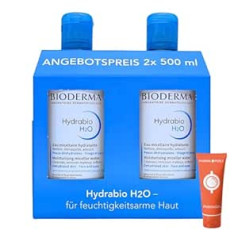 Pharma Perle Bioderma Hydrabio H2O micelārais šķīdums 2 x 500 ml I mitrinošs micelārais tīrīšanas ūdens I kosmētikas noņemšanas līdzeklis I mitrinātājs I ar farmaceitisko pērļu dušas želeju