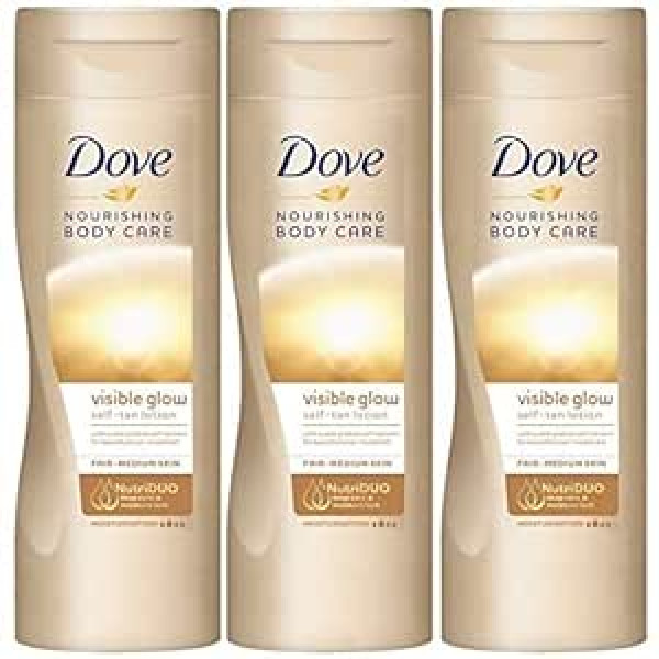 Dove 3x Dove Summer Glow barojošs losjons godīgai līdz vidējai ādai, 250 ml