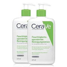 Cerave mitrinošs tīrīšanas losjons sejai un ķermenim, normālai līdz sausai ādai, ar hialuronskābi un 3 būtiskiem keramīdiem, 2 x 473 ml