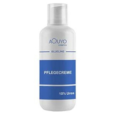 Aquyo Cosmetics Blueline 10% urīnvielas krēms ļoti sausai ādai (500 ml dozators) ķermeņa krēms psoriāzes vai neirodermatīta ārstēšanai, kopšanas krēms pret niezi, ādas kopšana plankumiem un izsitumiem