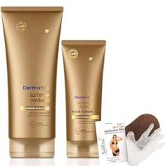 Ambience Products Unilever Face & Body Moisturiser Dermaspa Body Lotion Summer Revived Self Tanning Moisturiser Medium to Dark 200ml with Derma Spa Face Cream 75ml & 3-in-1