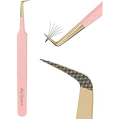 Ms.queen 90 Degree Eyelash Tweezers for Eyelash Extensions, Precision Fiber Handle, Mega Volume Eyelash Tweezers