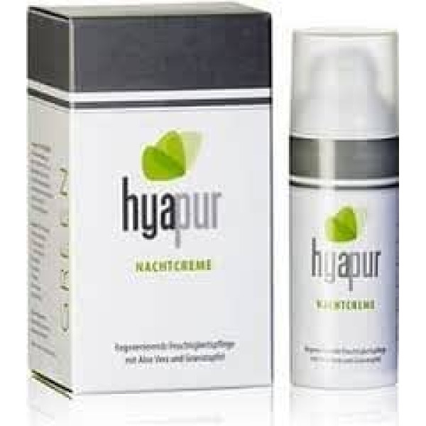 Hyapur ® - GREEN nakts krēms 50ml - Bagātīgi mitrinošs krēms - pretnovecošanās kopšanai ar organisku, vegānu, dabīgu kosmētiku no Berlīnes