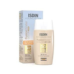 Isdin Fusion Water Color SPF 50 (gaiša) 50 ml | Tonēts ikdienas saules krēms sejai | Īpaši viegla tekstūra