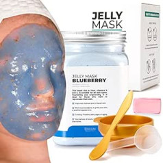Brüun BRÜUN Peel-Off Jelly Mask, Premium Quality Sculpting Blueberry Burst Jar Mask pulveris sejas maskai, Ideāli piemērots kosmetologiem, Spa ādas kopšanai, Hidro sejas maska