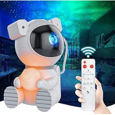 Astronaut Starry Sky Projector, LED Night Light Starry Sky with Remote Control, 360° Rotation, 16 Modes, Galaxy Light Projector for Children, Adults, Bedroom, Room Decoration, Party Ambience