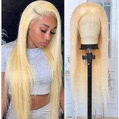 613 Human Hair Wig 13 x 4 Lace Front 613 Wig Straight Blonde Wig 100% Brazilian Virgin Hair Unprocessed With Baby Hair Natural Hairline 9a Grade for Women 14 Inches