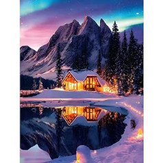 MOGTAA Зимняя алмазная живопись для взрослых, Снежный пейзаж 5D Алмазная картина для детей, Полные изображения Алмазная картина, Наборы для ал