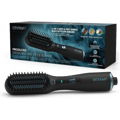 Revamp Progloss Deepform Ceramic Straightening Brush - Hair Brush & Straightener in One, Suitable for Wet or Dry Hair, Ceramic Coated & Enriched with Valuable Oils