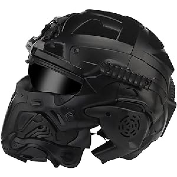 AQ zxdc Tactical Protective Sejas ķivere ar masku Austiņas Brilles Miglas Ventilators Airsoft Peintbolam