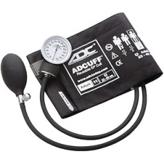 ADC Aneroides ADC-Blutdruckmessgerät Prosphyg 760 Pocket mit Adcuff-Blutdruckmanschette aus Nylon, Erwachsene, schwarz